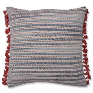 Pillow Perfect Ombre Coastal Stripe Blue/Coral 16 Inch Throw Pillow
